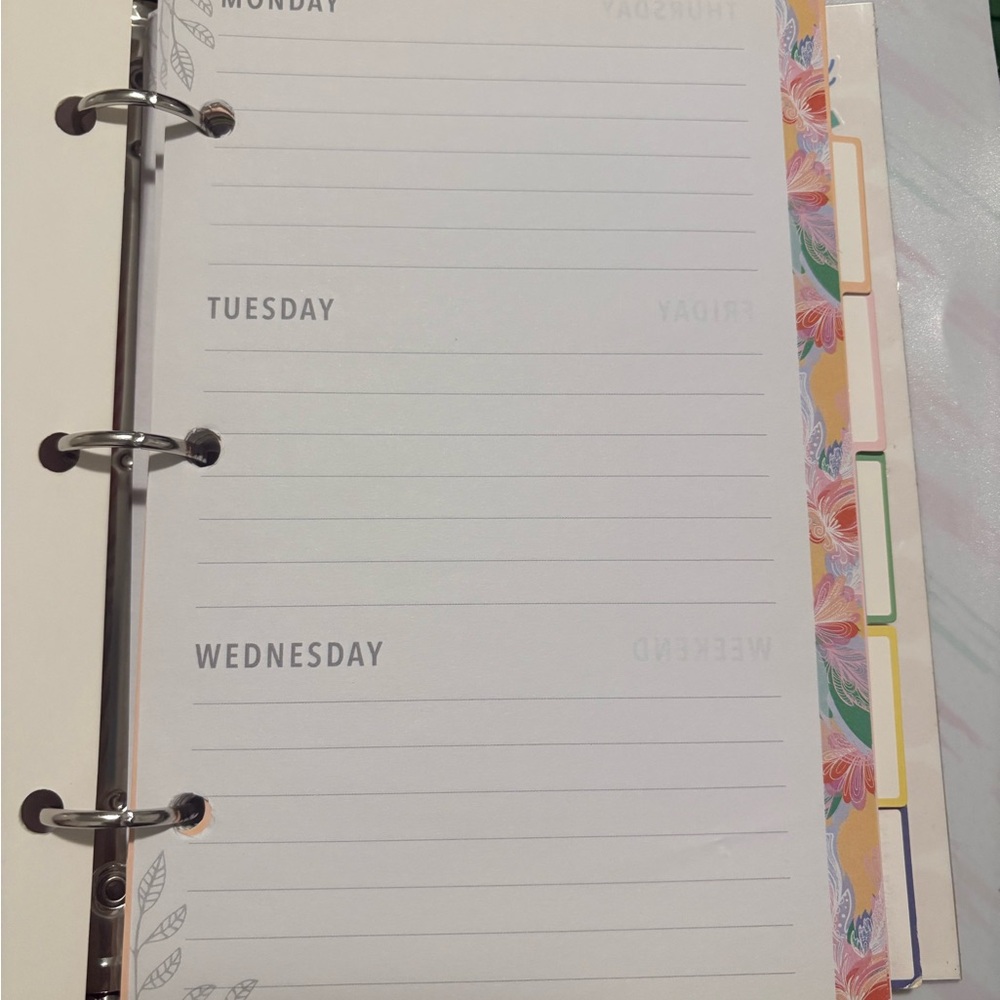 Weekly Planner Refill Pages